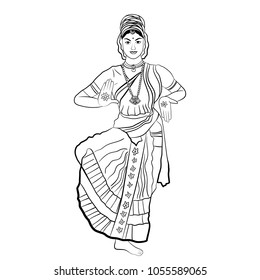 747 Indian dance vector line art Images, Stock Photos & Vectors ...