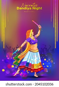 Indian Dandiya disco dance concept on Navrati festival