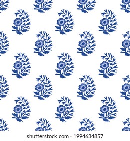 Indian decorative floral seamless vector pattern design