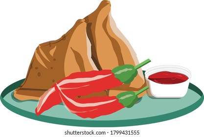 Indian deep fried snack samosa 