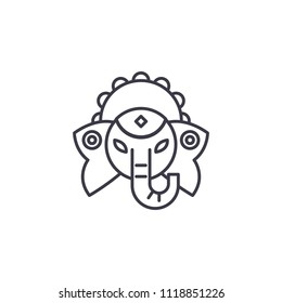 Indian deity linear icon concept. line vector sign, symbol, illustration.