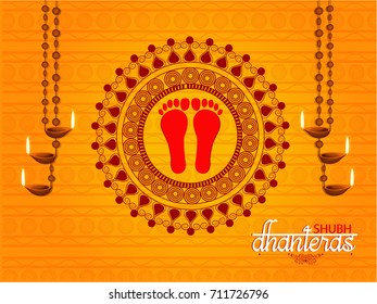Indian Dhanteras Diwali Festival Celebration Background. Happy Dhanteras