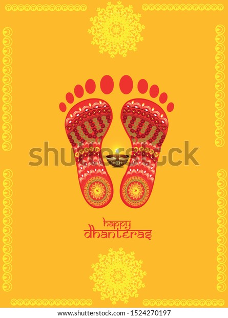 Indian Dhanteras Diwali Festival Celebration Background Stock Vector ...