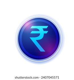 vector de concepto de rupia de moneda digital india
