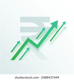 indian digital rupee with growth arrow a sign of financial stability vector