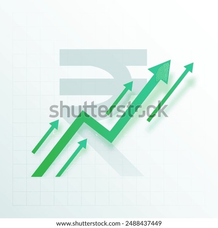 indian digital rupee with growth arrow a sign of financial stability vector