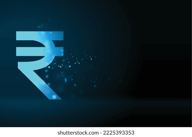indianischer Hintergrund für ein digitales Rupie-Symbol mit Textraum, Vektorgrafik 