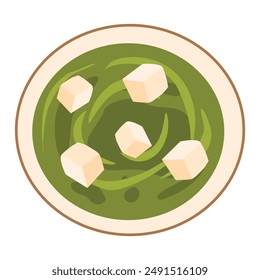 Indian Dish Palak Paneer food illustration