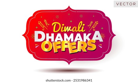 Indian Diwali festival background with Diwali dhamaka offers, sale, shopping logo concept.