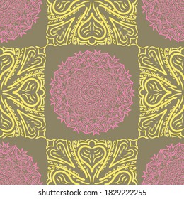 Indian Diwali seamless pattern. Background with paper graphic of indian ornament.