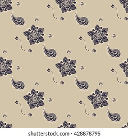 Indian doodles pattern. Henna tattoo doodle vector elements. Unique illustration for t-shirts, banners, flyers and other types of business design. Vector illustration