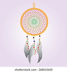Indian Dream catcher. Vector illustration EPS 8