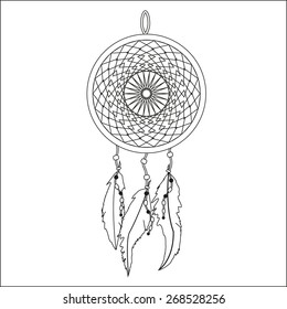 Indian Dream catcher. Vector illustration EPS 8