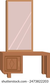 Indian dressing table design isolated vector illustration for 2d cartoon animation. indoor living room furniture element 