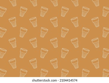 Papel tapiz del patrón de bebida indio. Icono de chai indio. Chai es una bebida india.