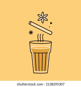 Indian drink vector. Indian chai icon. Chai is Indian drink.