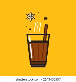 Vector de bebidas indio. Icono de chai indio. Chai es una bebida india.