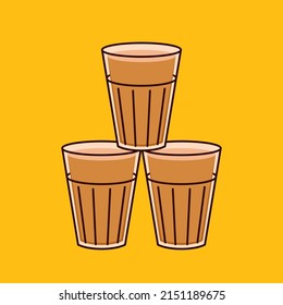 Indian drink vector. Indian chai icon. Chai is Indian drink.