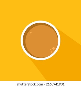 Indian drink vector. Indian chai icon. Chai is Indian drink. Indian tea. top view.