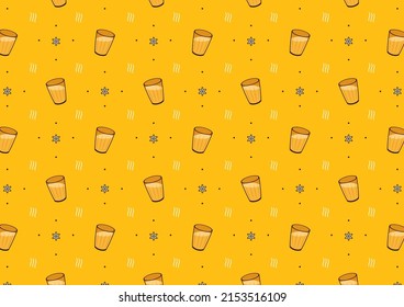 Indian drink vector. Indian chai pattern wallpaper. Chai is Indian drink.
