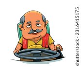Indian driver colourful vector illustration