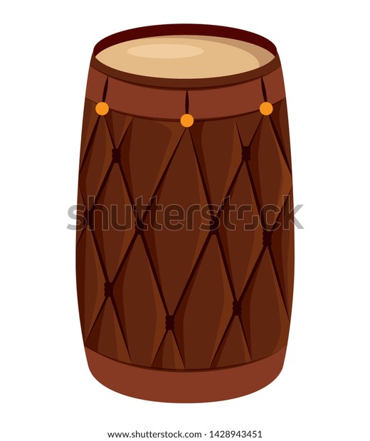 Indian Drum Instrument Traditional Icon Stock Vector (Royalty Free ...