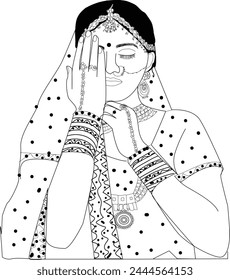 Indian Dulhan Clip Kunst , Vektorgrafik Stockfoto