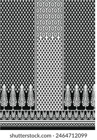 Indian Dupatta Kantha embroidery artwork carpet for digital textile print. Fancy Rug Digital seamless geometric background Design pastel color. Retro Kurtis Vintage Carpet Print Design Illustration.