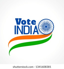 indian election banner with tri color flag