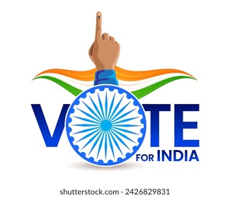 indian election vote for india concept with inked voting finger vector