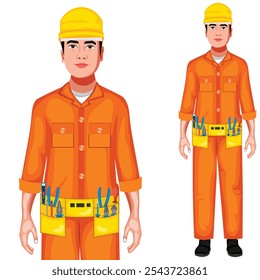 Indian Electrician Cartoon Character Vector Illustration (Royalty Free)