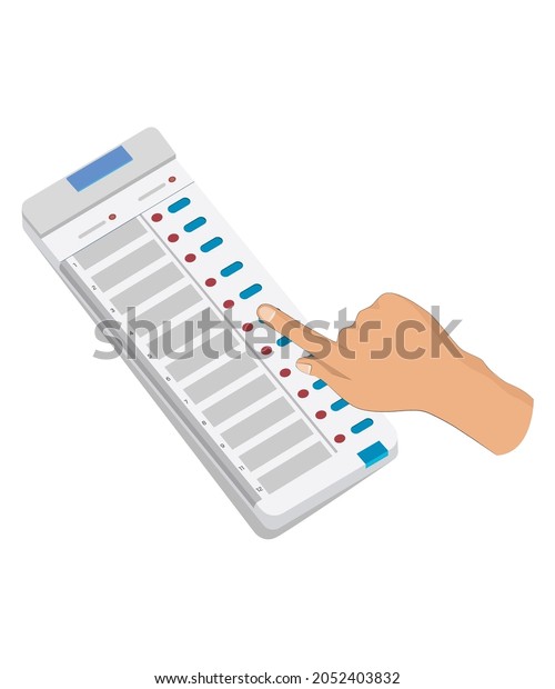 Indian Electronic Voting Machine Election Hand Stock Vector (Royalty ...