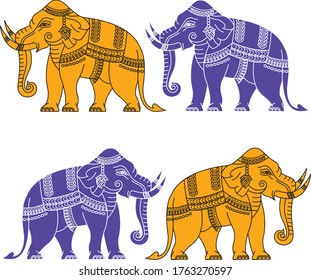 Indian  elephant. Can be used for a coloring book, textile, prints, phone case, greeting card