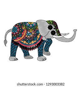 Indian elephant cartoon scribble