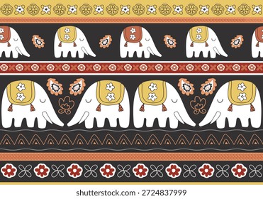 Indischer Elefant Dekorative nahtlose Muster