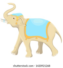 Indian elephant festival vector illustration. Isolated on white background.
