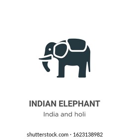 Indian elephant glyph icon vector on white background. Flat vector indian elephant icon symbol sign from modern india collection for mobile concept and web apps design.
