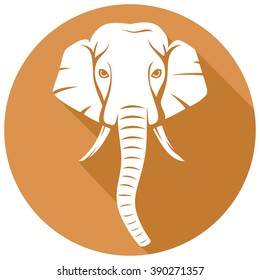 indian elephant head flat icon