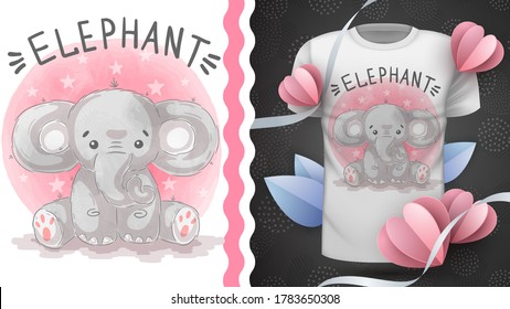 Indian elephant - idea for print t-shirt