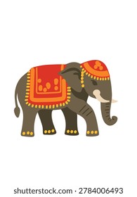 indian elephant isolated on white background illustration design