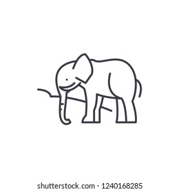Indian elephant line icon concept. Indian elephant vector linear illustration, symbol, sign