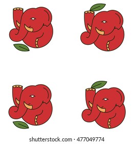Indian elephant logo. Element for your vegetarian design.
