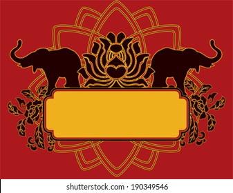 Indian elephant and lotus banner with space for text