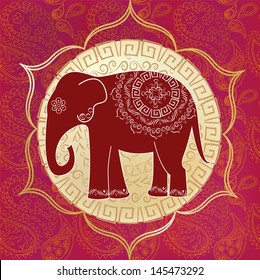 elefante indio con mandalas