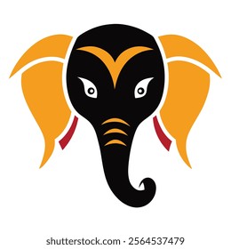 indian elephant mascot logo design vector art illustration