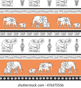 indian elephant ornament pattern