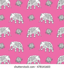 indian elephant ornament pattern