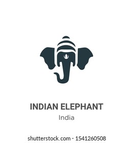 Indian elephant vector icon on white background. Flat vector indian elephant icon symbol sign from modern india collection for mobile concept and web apps design.