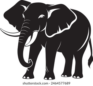 A Indian Elephant Vector silhouette  Illustration