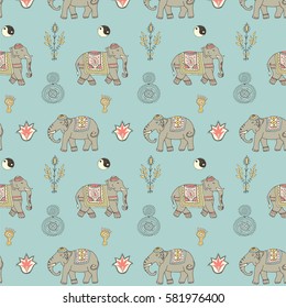 indian elephants pattern